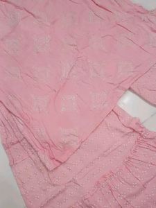 Pink Kurta and Palazzos Set