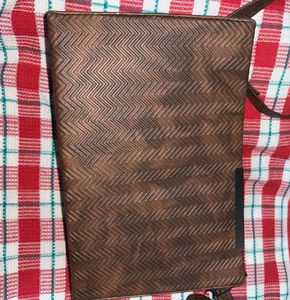 Brown Chevron Crossbody Bag