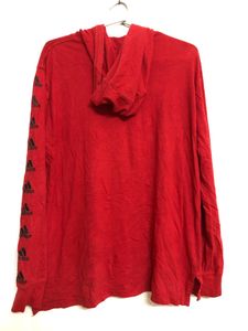 Adidas Red Long Sleeve Cotton Hoodie