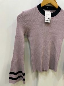 Bell Sleeve Ribbed Knit Top- Size S