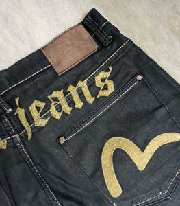evisu baggy black-gold vintage y2k jeans unisex