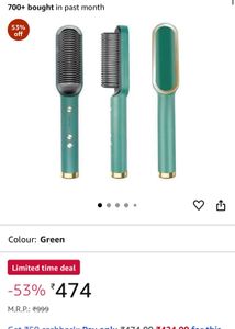 Green Hair Straightener Brush
