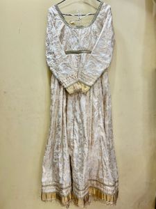 White Gold  Anarkali Kurta Set