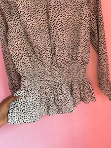PRINTED OFF WHITE FORMAL TOP
