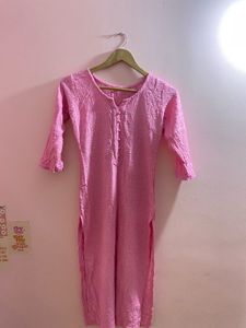 Pink Embroidered Kurta