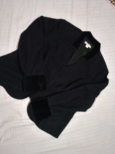 Black Velvet Trim Blazer