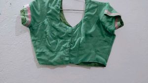 Elegant Green Floral Saree(with blouse)