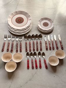 💥 Melamine,Steel Dinnerware Set 35 pieces