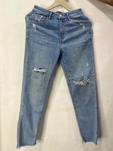 Ripped Hem Jeans