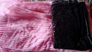 Tikhi Imli Pink Pleated Georgette Saree