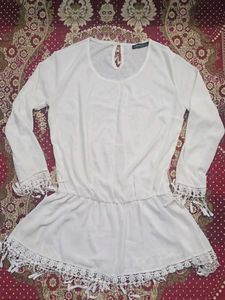 White Top Kurti With Lace