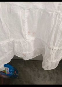 Gorgeous White Full Flared Pure Cotton Shrug