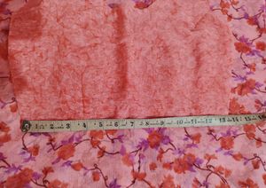Pink Floral Saree With Stitch Blouse (M Size)