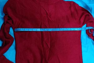 Maroon Knit Turtleneck Sweater