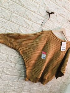 Fusion Max Brown Knit Top Sarg type bloon to
