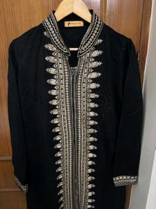 Warm Winter Black Embroidered Kurta