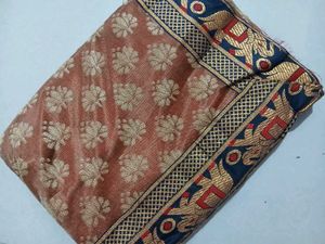 Elegant Brown &amp; Gold Sari