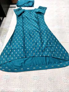 Teal Palazzo Pants and kurta set