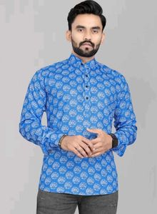 Blue Printed Kurta XxL (V)