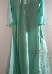 Teal Blue Dress With Gold Detailing