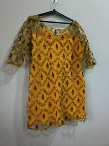 Yellow Embroidered Saraha Set Suit