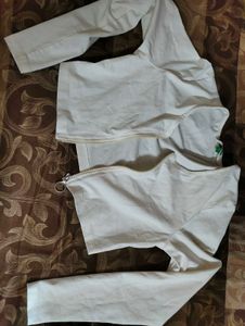 White Cropped Jacket