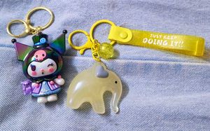 Kuromi & Elephant Keychain Set