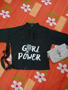 Women&#39;s Turtle Neck Black Party Wear Top