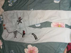 Distressed Graphic Print Jeans