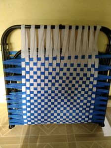 Folding Bed  Blue White