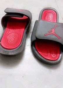 Jordan Slides - Gray &amp; Red