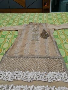 Beige Party Wear Kurti
