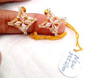 925 Silver Hallmarked Studs With Gold Polish