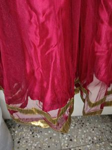 Red Satin Net Gown