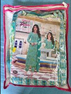 Kanva Kurti Set - Blue &amp; White