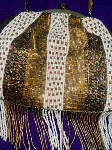 Anekaant Gold-Toned Embellished Tasselled Clutch