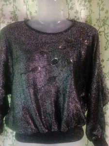 vintage feather sequins jumper sweater pullover
