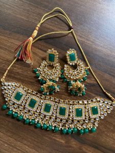 Sale🥳EMERALD GREEN HEAVY JEWELLERY SET