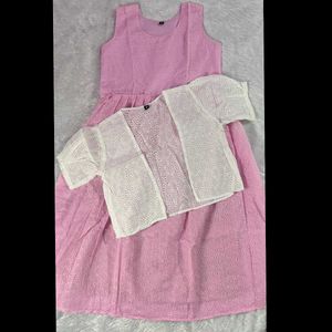 Hakoba Cotton Dress With Jacket