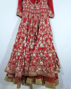 Gown With Dupatta Heavy Embroidered Ethnic Beauti