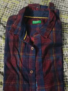 Benetton Plaid Shirt