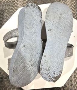 Grey And Silver Block Heels