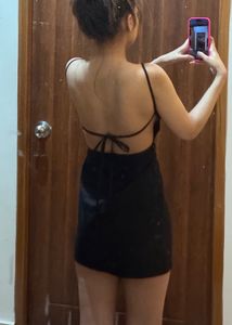 Black Mini Dress - Backless