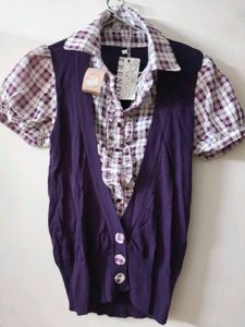 Purple Plaid Top