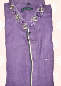 Carl Louis Purple Embroidered Polo