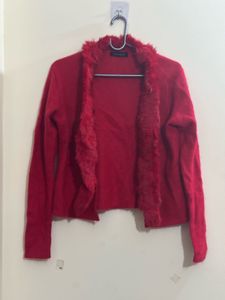 combo of Stylish Cold Shoulder and red Sweater