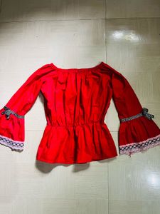 Red Off-the-Shoulder Top