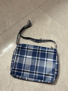 Blue Plaid Crossbody Bag