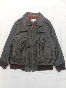 Vintage Leather Bomber Jacket