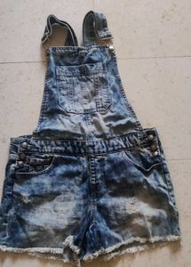 Dungaree jumpsuit, blue washed effect